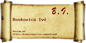 Boskovics Ivó névjegykártya