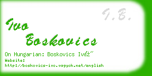 ivo boskovics business card